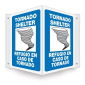Bilingual Projection™ Safety Sign: Tornado Shelter (Graphic)