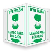 Bilingual Projection™ Safety Sign: Eye Wash