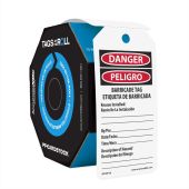 Tags By-The-Roll Safety Tags: DANGER/PELIGRO BARRICADE TAG