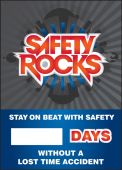 Digi-Day® Magnetic Faces: Safety Rocks - Stay On Beat With Safety - _ Days Without A Lost Time Accident