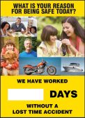 Digi-Day® Magnetic Faces: What Is Your Reason For Being Safe Today? We Have Worked _ Days Without A Lost Time Accident
