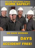 Digi-Day® Magnetic Faces: Salute The Work Force - Work Safely - We Have Worked _ Days Accident Free