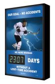 Backlit Digi-Day® Electronic Scoreboards: Our Goal - No Accidents - We Have Worked _ Days Without A Lost Time Accident