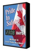 Backlit Digi-Day® Electronic Scoreboards: Pride In Safety (Canadian) - _ Days Without A Lost Time Accident