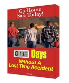 Digi-Day® Lite Electronic Scoreboard: Go Home Safe Today! _ Days Without A Lost Time Accident
