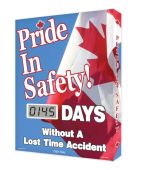 Digi-Day® Lite Electronic Scoreboard: Pride In Safety ___ Days Without A Lost Time Accident