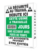 French Digi-Day® Lite Electronic Scoreboard: Cette Usine A Travaille ___ Jours Sans Accident Avec Perte De Temps