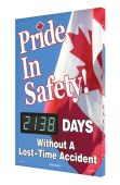 Digi-Day® Electronic Safety Scoreboards: Pride in Safety _Days Without A Lost Time Accident (Canadian)