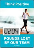WorkHealthy™ Mini Digi-Day® Electronic Scoreboard: Think Positive - _ Pounds Lost By Our Team