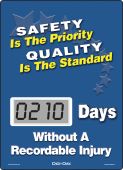 Mini Digi-Day® Electronic Scoreboards: Safety Is The Priority Quality Is The Standard - _ Days Without A Recordable Injury
