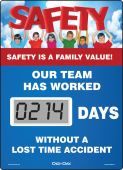 Mini Digi-Day® Electronic Scoreboards: Safety Is A Family Value - Our Team Has Worked _ Days Without A Lost Time Accident