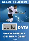 Mini Digi-Day® Electronic Scoreboards: Our Goal No Accidents - _ Days Worked Without A Lost Time Accident