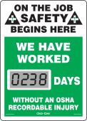 Mini Digi-Day® Electronic Scoreboards: We Have Worked _ Days Without An OSHA Recordable Injury