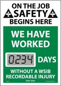 Mini Digi-Day® Electronic Scoreboards: We Have Worked _ Days Without A WSIB Recordable Injury