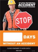 Mini Digi-Day® Magnetic Faces: An OSHA Recordable Accident Has Recently Occurred - _ Days Without An Accident - Please Remember To Work Safely