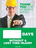 Mini Digi-Day® Magnetic Faces: Thank You For Working Safely - _ Days Without A Lost Time Injury
