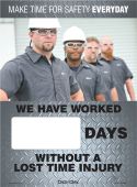 Mini Digi-Day® Magnetic Faces: Make Time For Safety Everyday - We Have Worked _ Days Without A Lost Time Injury
