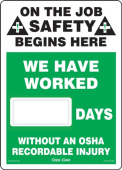 Mini Digi-Day® Magnetic Faces: We Have Worked _ Days Without An OSHA Recordable Injury