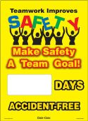 Mini Digi-Day® Magnetic Faces: Teamwork Improves Safety - Make Safety A Team Goal - _ Days Accident Free