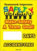 Mini Digi-Day® Magnetic Faces: Teamwork Improves Safety - Make Safety A Team Goal - _ Days Accident Free