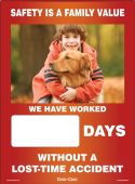 Mini Digi-Day® Magnetic Faces: Safety Is A Family Value (Autumn Theme) - We Have Worked _ Days Without A Lost Time Accident