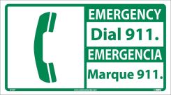 EMERGENCY DIAL 911 SIGN - BILINGUAL