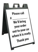 PLEASE CALL # ___, SIDEWALK STAND/SIGN
