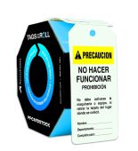 Spanish Caution Tags By-The-Roll: No Hacer Funcionar - Prohibicion