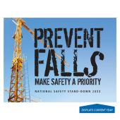 Motivational Poster: Prevent Falls - Make Safety A Priority (National Safety Stand-Down - Blue)