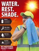 Safety Posters: Water. Rest. Shade Poster