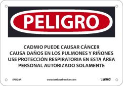 CADMIUM MAY CAUSE CANCER CAUSES SIGN - SPANISH