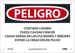 CONTAINS CADMIUM MAY CAUSE CANCER SIGN - SPANISH