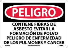 DANGER CONTAINS ASBESTOS SIGN - SPANISH