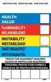 RIGHT TO KNOW LABELS, WRITE ON COLOR BAR (BILINGUAL), 6X4, PS VINYL, 10/PK