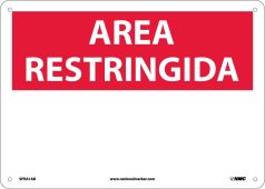 RESTRICTED AREA SIGN - SPANISH