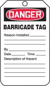 OSHA Danger Status Alert: Barricade Tag