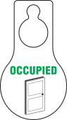 Shaped Door Knob Hanger Safety Tag: Occupied