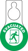 Shaped Door Knob Hanger Safety Tag: Evacuated