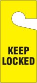 Door Knob Safety Tag: Keep Locked
