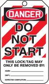 OSHA Danger Safety Tag: Do Not Start - Dual Sided