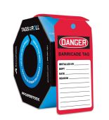 OSHA Danger Tags By-The-Roll: Barricade Tag (Red)