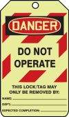 Glow OSHA Danger Safety Tag: Do Not Operate