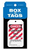 Box of Tags: OSHA Danger - Locked Out - Do Not Operate