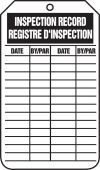 French Bilingual Safety Tag: Inspection Record