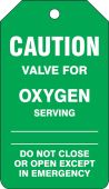 Caution Safety Tag: Valve For Oxygen