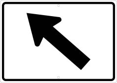 AUXILIARY DIAGONAL ARROW LEFT SIGN