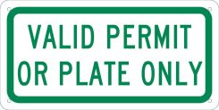 HANDICAPPED PARKING NEW YORK VALID PERMIT OR PLATE ONLY SIGN