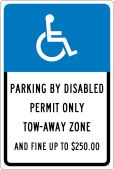 STATE HANDICAPPED PARKING TOW AWAY ZONE FLORIDA SIGN