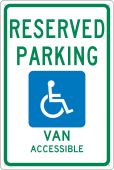 STATE RESERVED PARKING HANDICAPPED VAN ACCESSIBLE MICHIGAN SIGN
