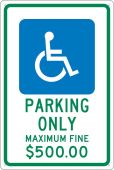 STATE HANDICAPPED PARKING ONLY OHIO SIGN